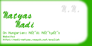 matyas madi business card